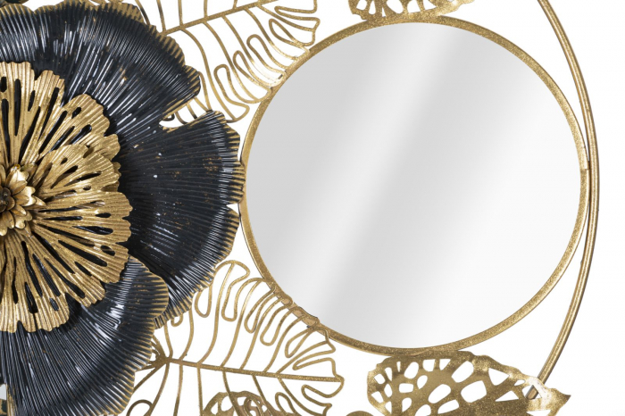 Oglinda de perete Bunga, fier/oglinda/MDF, 72X5.5X74 cm [4]