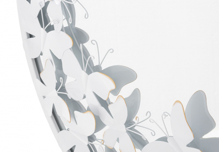 Oglinda de perete Butterfly, fier/MDF/oglinda, alb/auriu, 62.5X2.3 cm [6]