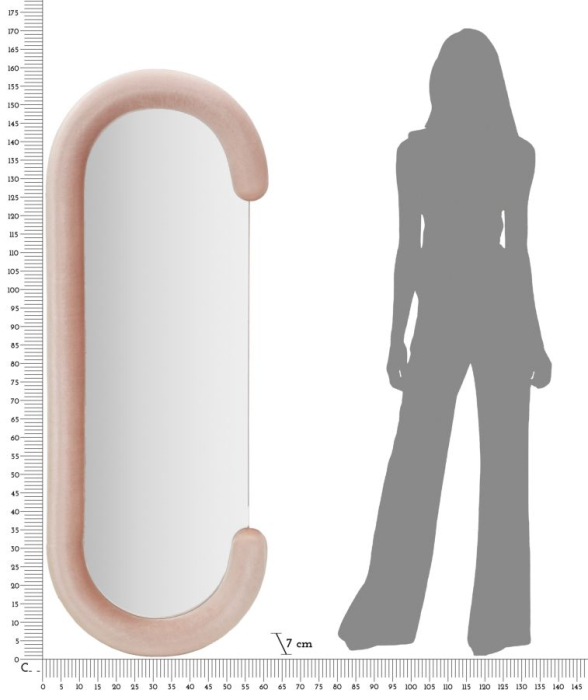 Oglinda de perete Chantal roz 60x7x160 cm (dimensiunea oglinzii 45x140 cm) [6]