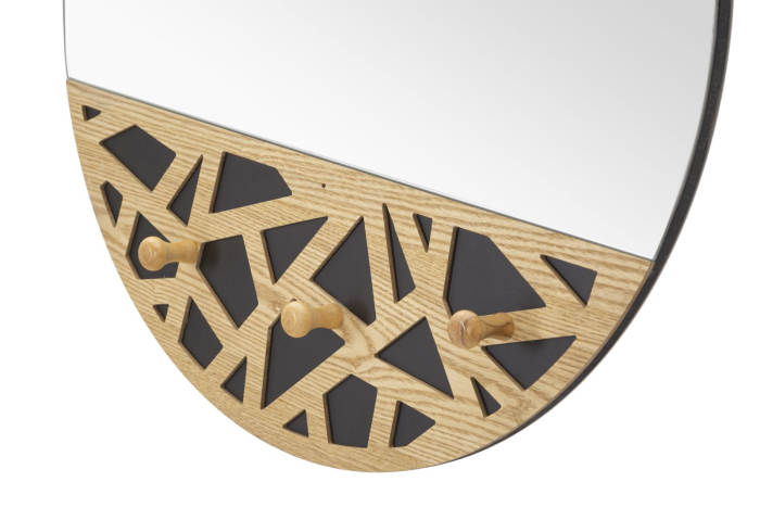 Oglinda de perete cu suport pentru haine, 60x5,3x90 cm (dimensiunea oglinzii 60x70 cm) [2]