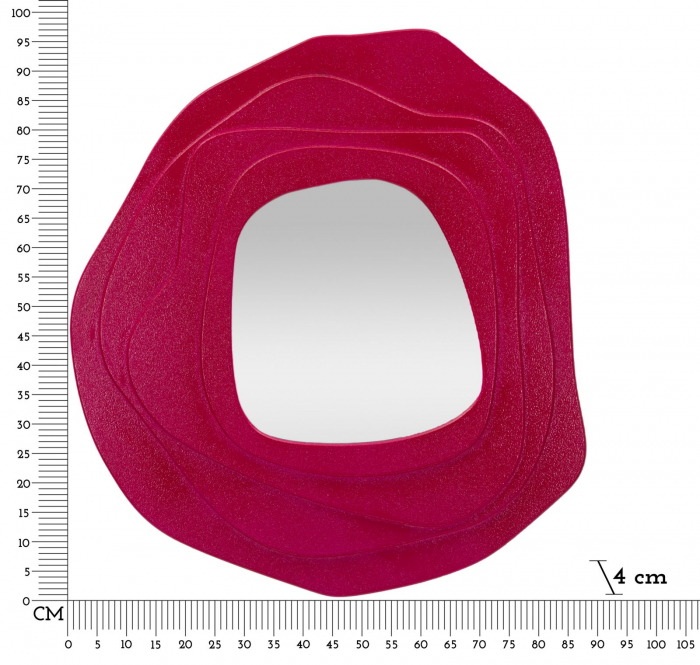 Oglinda de perete, DALIA, fucsia 90x4x97 cm [7]