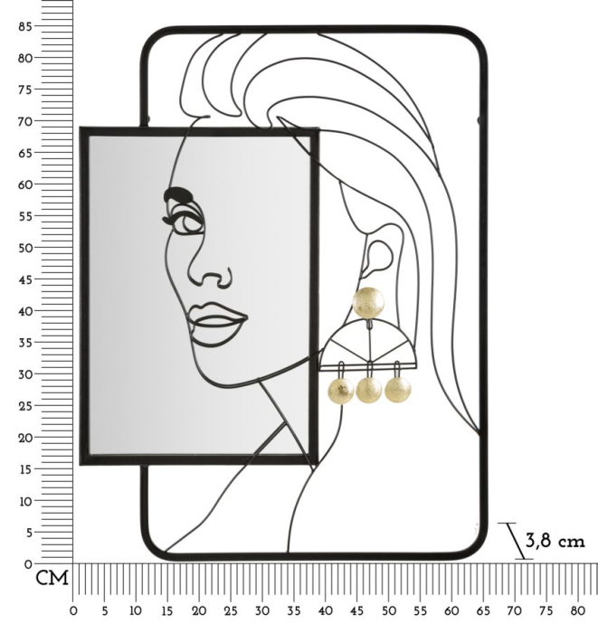 Oglinda de perete Eleonor 64,8x3,8x85 cm (dimensiunea oglinzii 35x50 cm) [6]