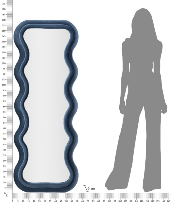 Oglinda de perete Emily albastra 60x6x160 cm (dimensiunea oglinzii 42x144 cm) [6]