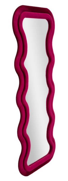Oglinda de perete Emily fuchsia catifea 60x6x160 cm (dimensiunea oglinzii 42x144 cm) [2]