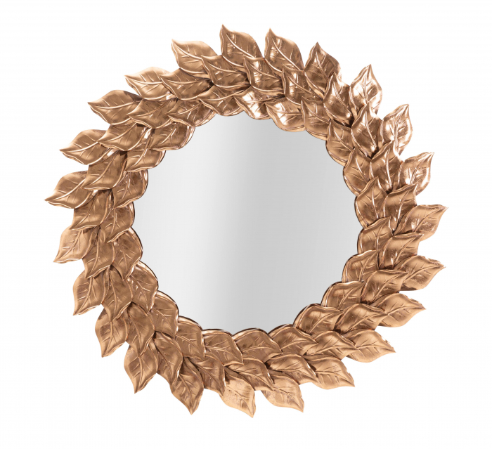 Oglinda de perete Glam Petal Rame, Fier/Oglinda/MDF, Aramiu, 73x73x5 cm [2]