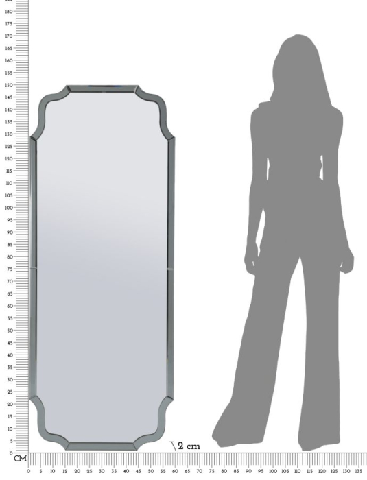 Oglinda de perete Istanbul, gri, 60x2x150 cm (dimensiunea oglinzii 54x143,5 cm) [8]