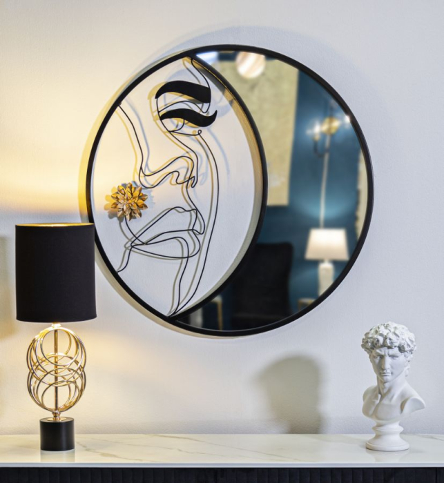 Oglinda de perete Melly cm ø 80x3,8 (dimensiunea oglinzii cm 27x76) [5]