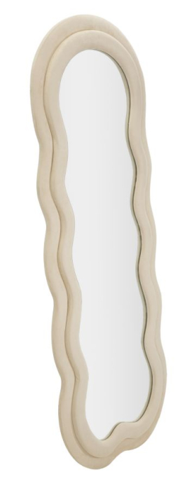 Oglinda de perete Miki crem catifea 60x4x160 cm (dimensiunea oglinzii 39x135 cm) [2]