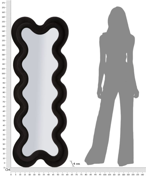 Oglinda de perete Monica neagra 58x4x160 cm (dimensiunea oglinzii 39x124 cm) [8]