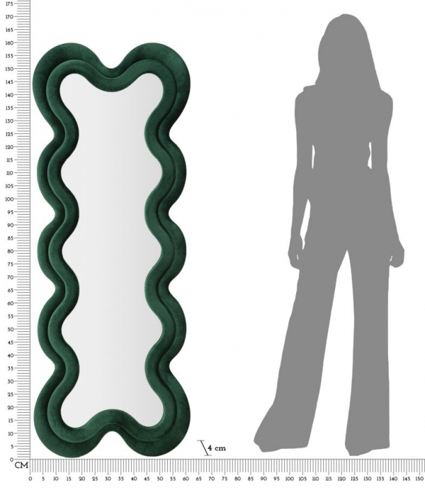 Oglinda de perete, MONICA verde 58x4x160 cm [9]