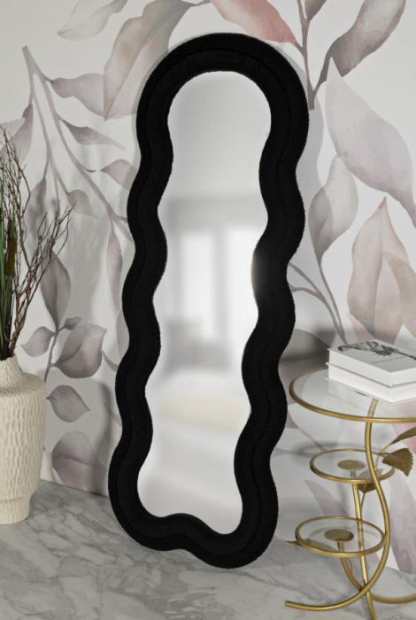 Oglinda de perete neagra, Teddy 60x4x160 cm (dimensiunea oglinzii 39x137 cm) [7]