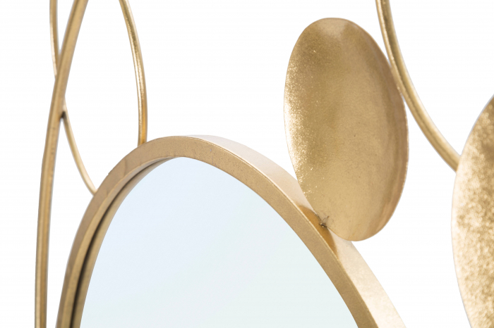 Oglinda de perete Planet, Fier/MDF/Oglinda, Auriu, 83x90x3 cm [2]