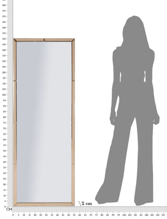 Oglinda de perete roz Riyadh 55x2x150 cm (dimensiunea oglinzii 49x143,5 cm) [7]