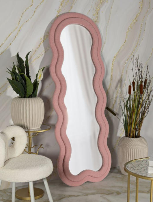 Oglinda de perete roz, Teddy 60x4x160 cm (dimensiunea oglinzii 39x137 cm) [7]