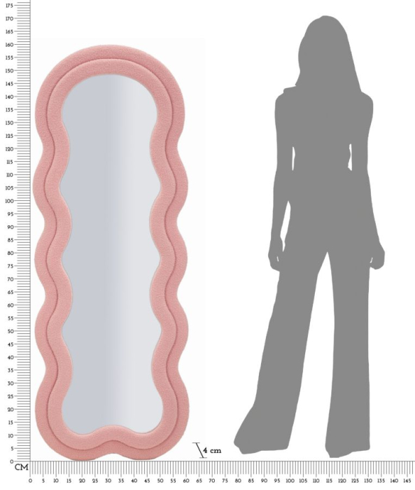 Oglinda de perete roz, Teddy 60x4x160 cm (dimensiunea oglinzii 39x137 cm) [8]