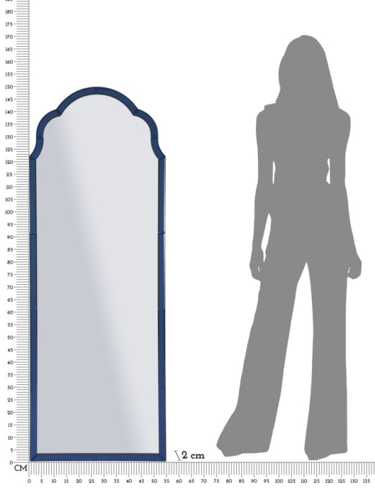 Oglinda de perete Tangier albastra 55x2x150 cm (dimensiunea oglinzii 49x144 cm) [7]