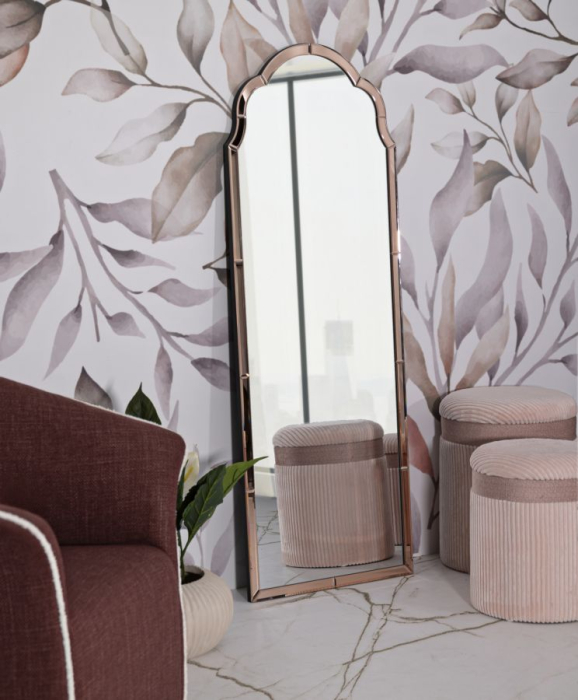 Oglinda de perete Tangier roz 55x2x150 cm (dimensiunea oglinzii 49x144 cm) [7]