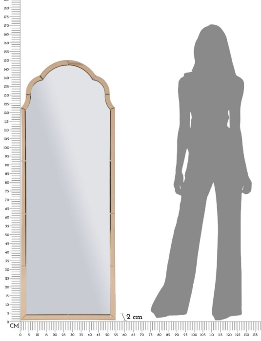 Oglinda de perete Tangier roz 55x2x150 cm (dimensiunea oglinzii 49x144 cm) [8]