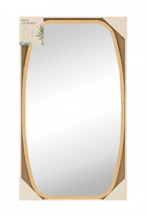 Oglinda Desy Ovala din Bambus cu Rama 43,5X77 [4]