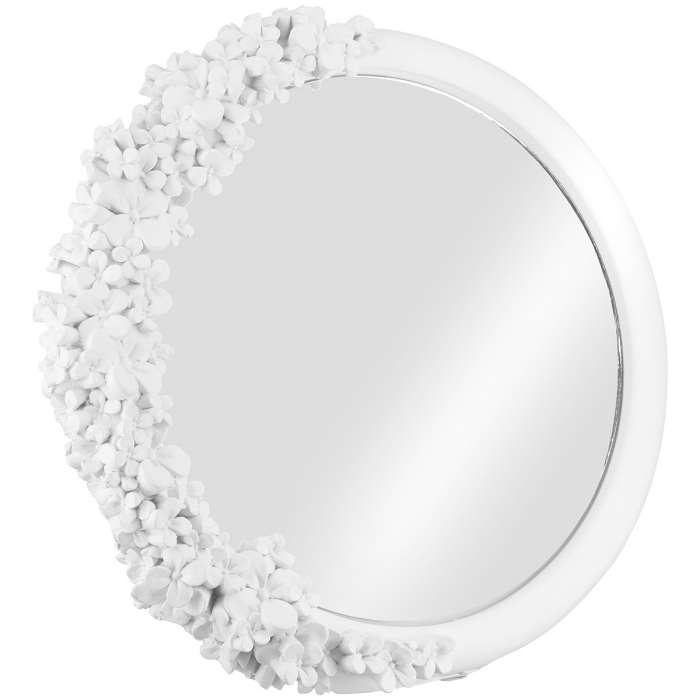 Oglindă, Fluture, Motiv floral, Rășină sintetică, alb, PU 3, L. 10 cm, L. 20 cm, H 14 cm [2]