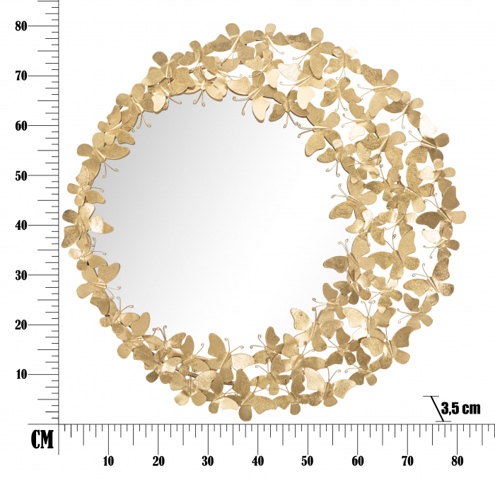 Oglinda GLAM BUTTERFLY WIND, 81.5X3.5 cm (oglinda Ø55 cm), Mauro Ferretti [6]