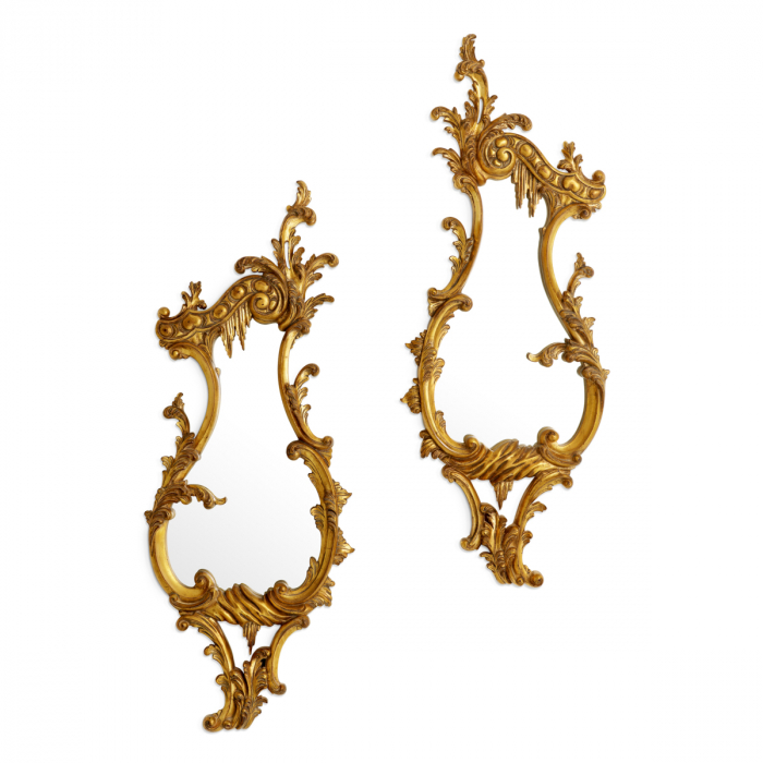 Oglindă, Gould set de 2 finisaj auriu antic, Dims: W. 30.5 | D. 4.5 | H. 80  (CM) [4]