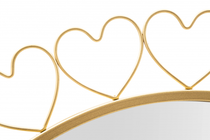 Oglinda Hearts, Fier/MDF/Oglinda, Auriu, 80x80x2.5 cm [3]