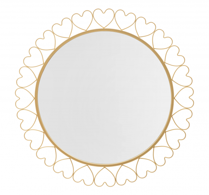 Oglinda Hearts, Fier/MDF/Oglinda, Auriu, 80x80x2.5 cm [5]