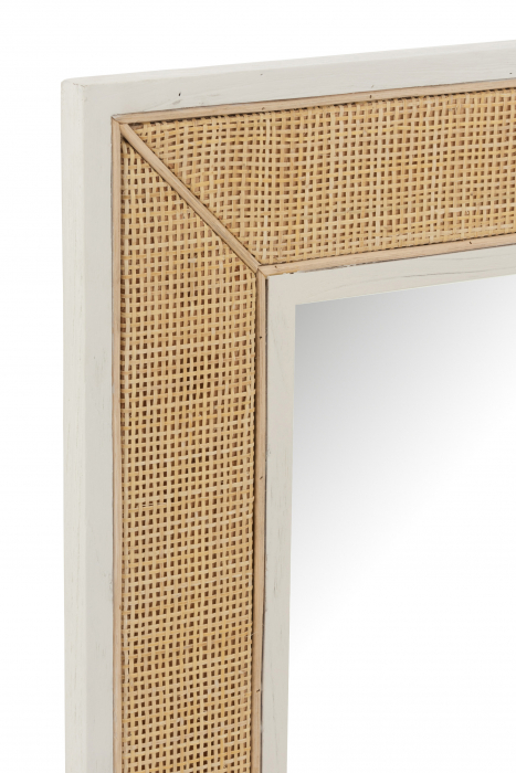 Oglinda Molly, Sticla, Alb/Natural, 80.5x3x80.5 cm [2]