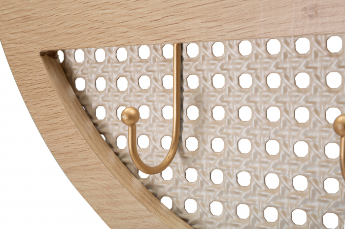 Oglinda pentru perete Fuji, Fier/Oglinda/MDF, Maro, 50x50x5 cm [4]