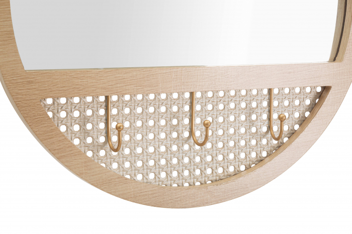 Oglinda pentru perete Fuji, Fier/Oglinda/MDF, Maro, 50x50x5 cm [5]