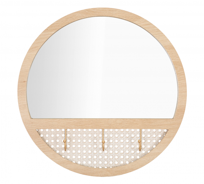 Oglinda pentru perete Fuji, Fier/Oglinda/MDF, Maro, 50x50x5 cm [2]