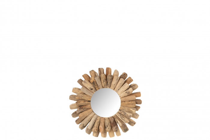Oglinda Round Drift, Lemn, Natural, 42x5x42 cm [2]