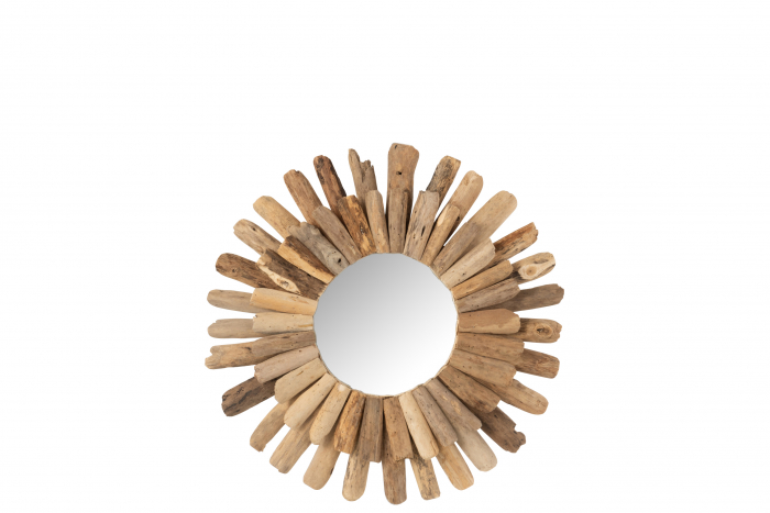 Oglinda Round Drift, Lemn, Natural, 52x5x52 cm [2]