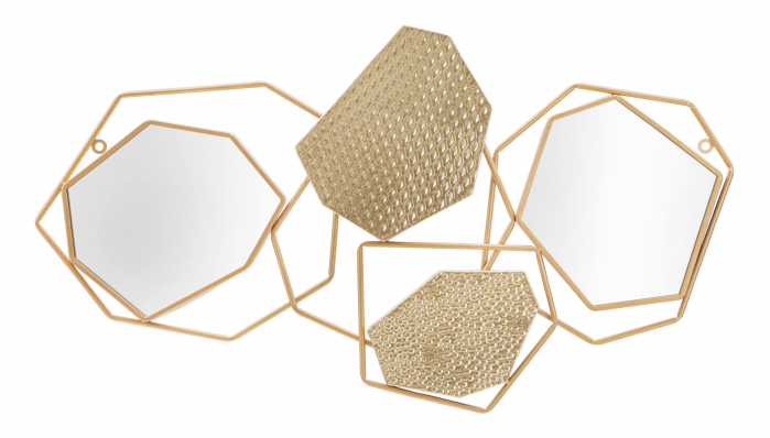 Oglinda Stone, Fier/MDF/Oglinda, Auriu, 52x91x4 cm [2]