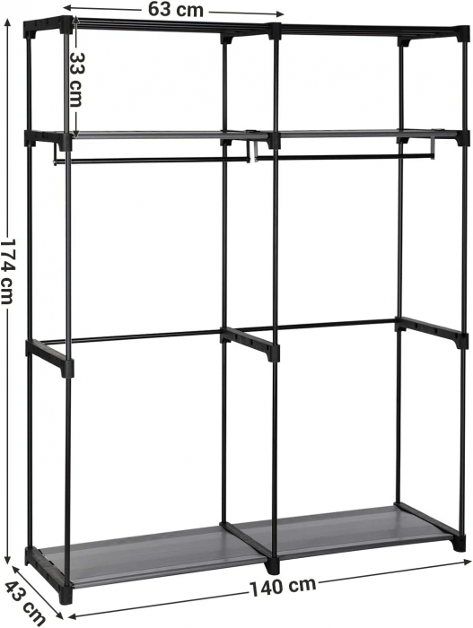Organizator pliabil haine, Metal, 140*43*174 [5]