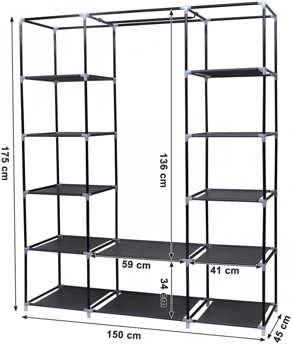Organizator pliabil haine si accesorii, SONGMICS, 150*45*180cm [5]