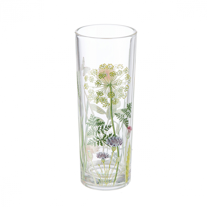 Pahar pentru băuturi, Flori sălbatice, design floral, motiv fluture, model floral, sticlă, multicolor, PU 8, H. 16 cm, D. 6 cm [2]