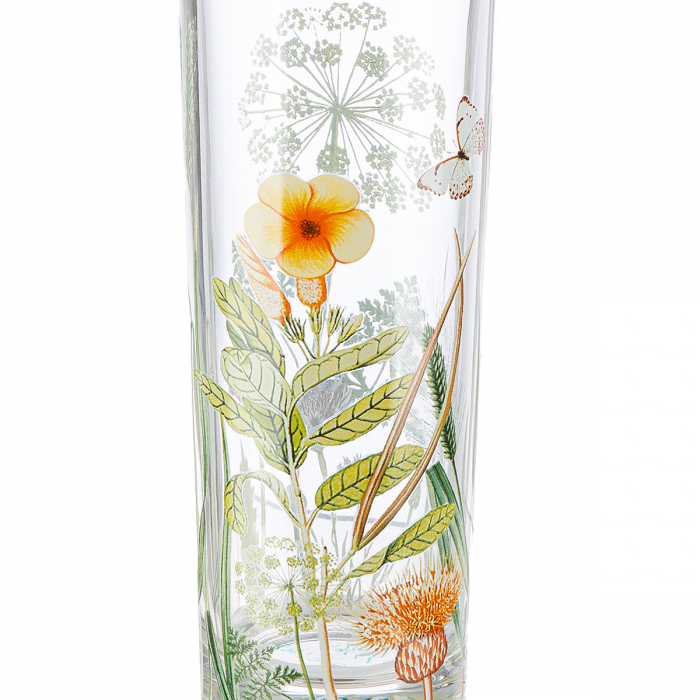 Pahar pentru băuturi, Flori sălbatice, design floral, motiv fluture, model floral, sticlă, multicolor, PU 8, H. 16 cm, D. 6 cm [4]