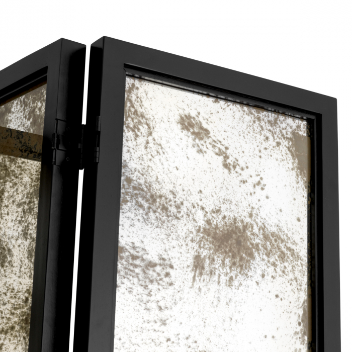 Paravan pliabil Jacques cu finisaj negru clasic cu oglindă finisaj antic, Dimensiuni: L. 200 | D. 5 | H. 225   [4]