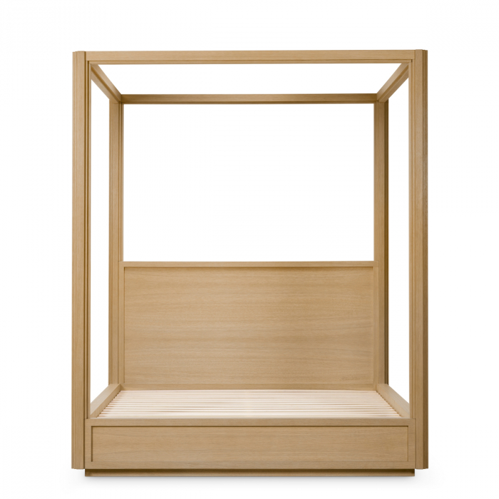 Pat cu baldachin, Tribeca, furnir din stejar, natur, Dims: L. 228.5 | W. 199.5 | H. 240.5 | min H. 33.5  (CM) [5]