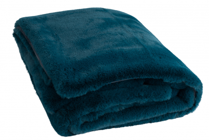 Patura Cutie, Fibre textile, Albastru, 180x130x3 cm [2]