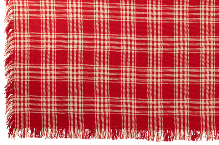 Patura de Craciun din bumbac cu model in carouri, rosu/alb [3]