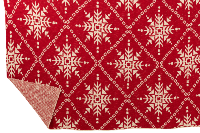 Patura fulgi de zapada din bumbac, Craciun, rosu/alb [4]