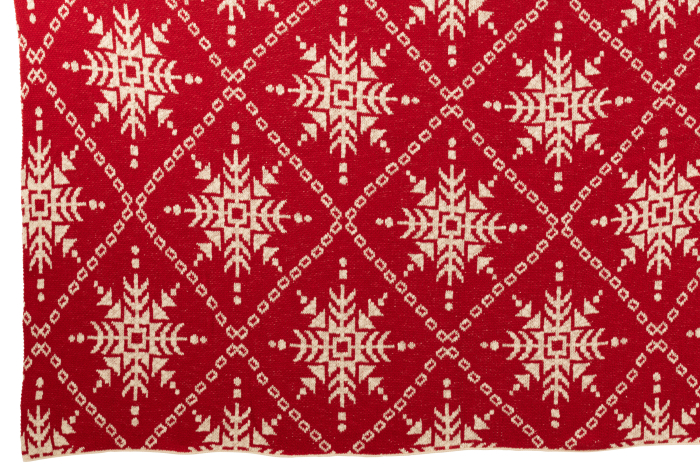 Patura fulgi de zapada din bumbac, Craciun, rosu/alb [3]