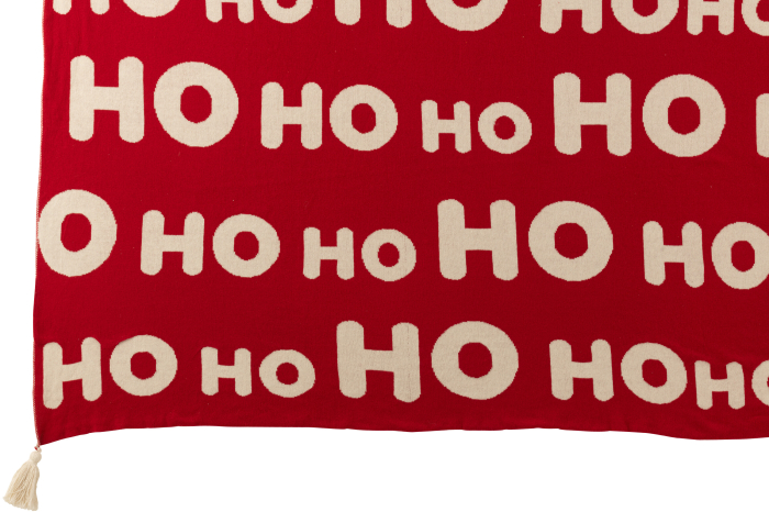 Patura Hohoho din poliester, Craciun, rosu/alb [4]