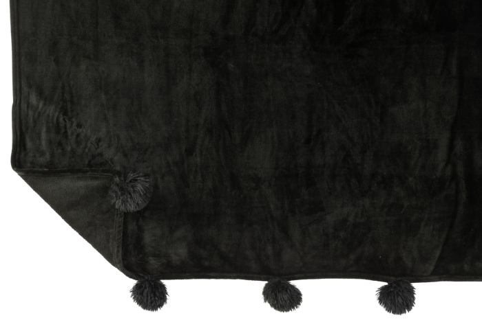 Patura plaid, Material sintetic, Negru, 170x130x1 [3]
