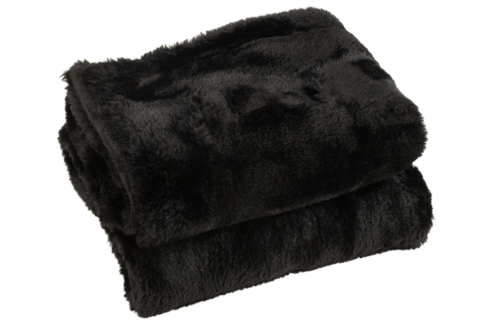 Patura plaid, Material sintetic, Negru, 180x130x3 [2]