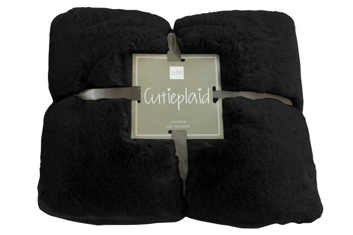 Patura plaid, Material sintetic, Negru, 180x130x3 [5]