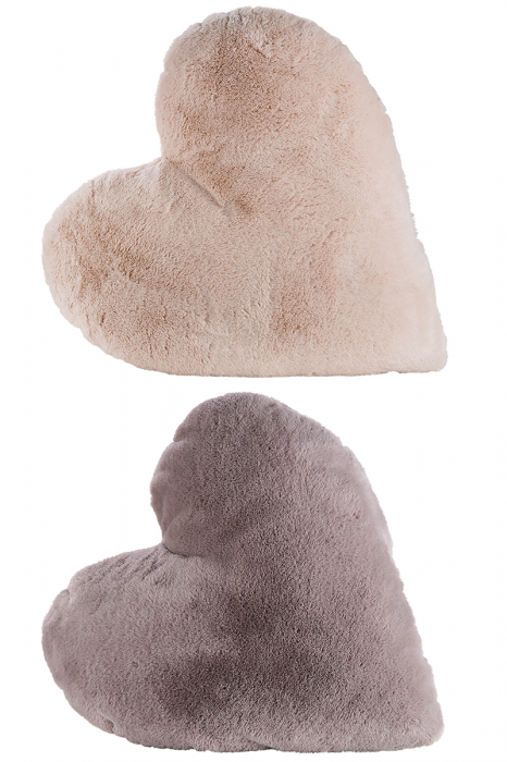 Set 2 perne asortate Heart, panza, crem/gri, 42x14x44 cm [2]